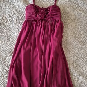 Wtoo Strapless Dress in Deep Pink